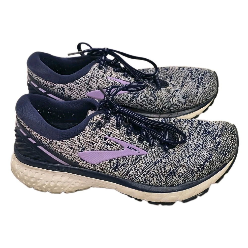 Brooks Ghost 11 Women's Running Shoes Navy Gray Purple Rose US 8.5 Medium B